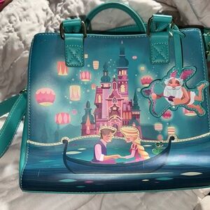 Disney Rapunzel Loungefly Crossbody Bag - Teal and Pink